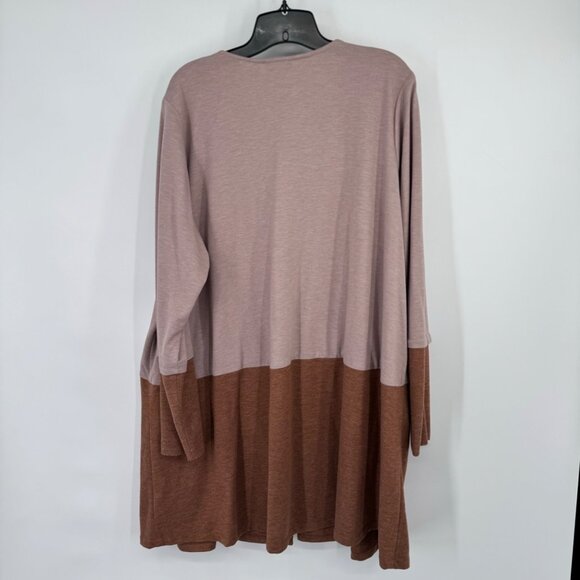 LOGO Lounge Color Block Open Front knit Cardigan Pockets size 2x - Picture 6 of 12